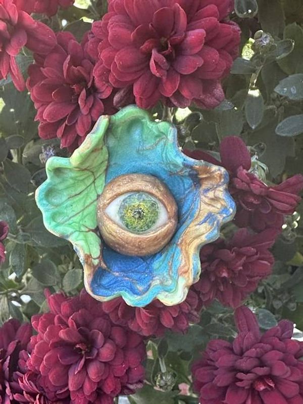 Alternate image for Polymer Clay Flower Eyeball brooch