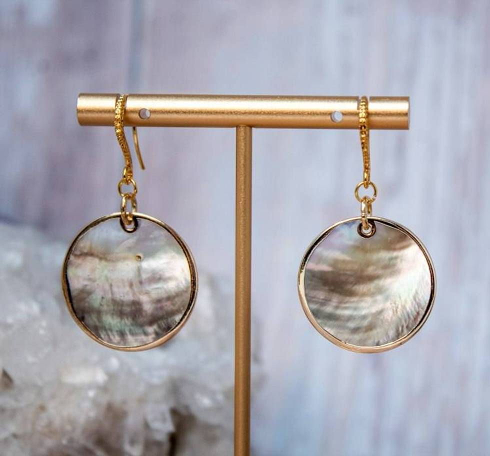 Midnight Tide Black Lip Mother of Pearl Earrings