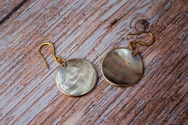 Alternate image for Midnight Tide Black Lip Mother of Pearl Earrings