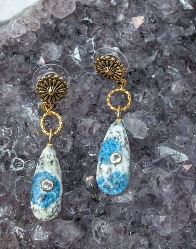 Primary image for Blue Horizon K2 Jasper and White Topaz Dangle Earrings