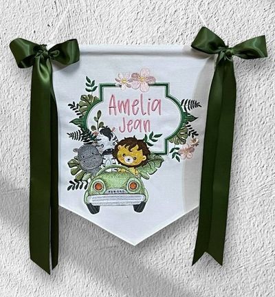 Primary image for Jungle Babies Animal Themed Banner for Nursery or Hospital Door