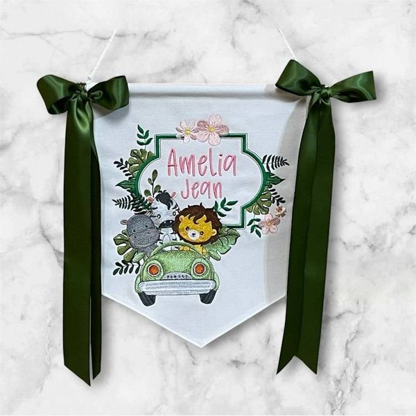 Alternate image for Jungle Babies Animal Themed Banner for Nursery or Hospital Door