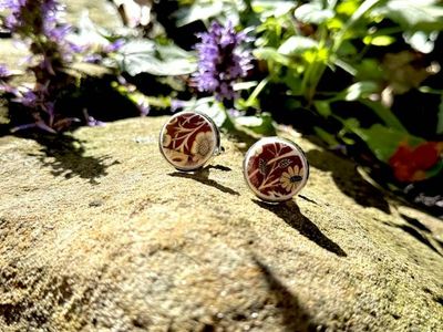 Alternate image for Cufflinks from vintage broken plates upcycled porcelain/ china recycled broken plates/cups unique accessory handmade her/him Fathers Day