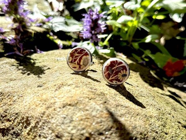 Alternate image for Cufflinks from vintage broken plates upcycled  porcelain/ china recycled  broken plates/cups unique accessory handmade her/him Fathers Day