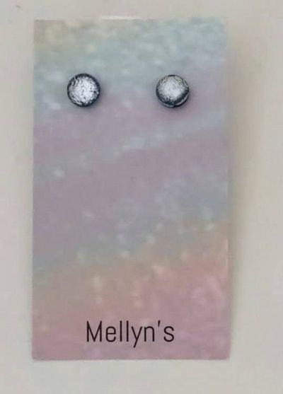 Alternate image for Silver Dichroic Fused Glass Post Earring