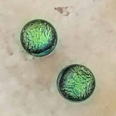 Primary image for Green Dichroic Fused Glass Post Earring