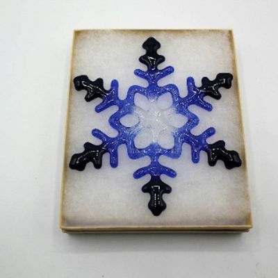 Alternate image for Fused Glass Snowflake Christmas Tree Ornament with Year Charm