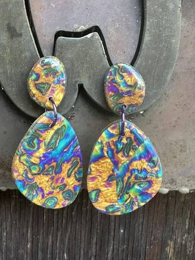 Alternate image for Liquid Metal Series Polymer Clay Earrings