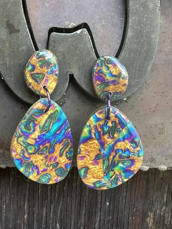 Alternate image for Liquid Metal Series Polymer Clay Earrings