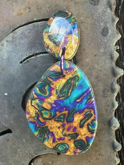 Alternate image for Liquid Metal Series Polymer Clay Earrings