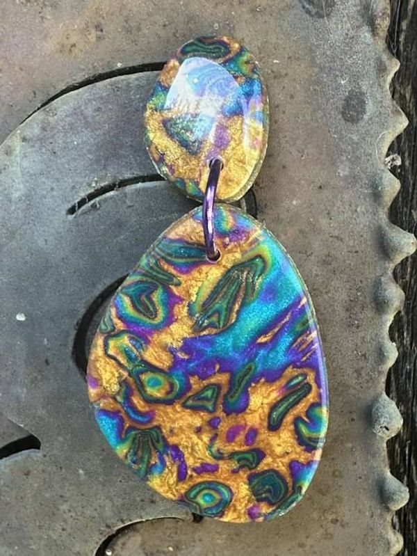 Alternate image for Liquid Metal Series Polymer Clay Earrings