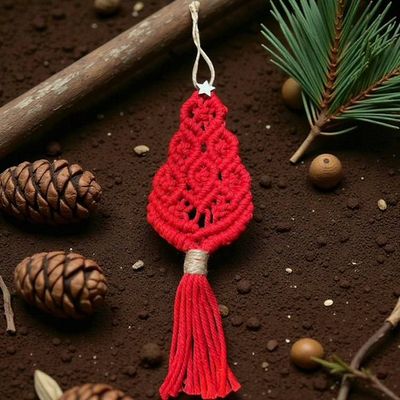 Alternate image for Christmas Ornament, Handmade Macrame Christmas Tree, Boho Holiday Decor