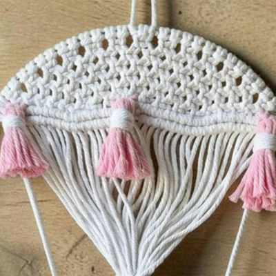 Alternate image for Kids Macrame Hot Air Balloon Wall Art with Hanging Basket, Decor for Nursery