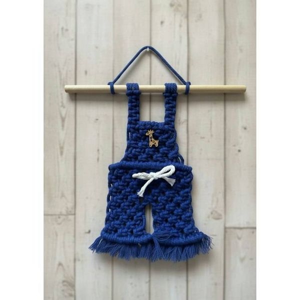 Alternate image for Handmade Macrame Jumper Wall Hanging - Boys Boho Nursery Decor.