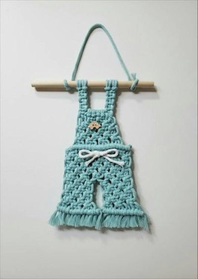 Alternate image for Handmade Macrame Jumper Wall Hanging - Boys Boho Nursery Decor.