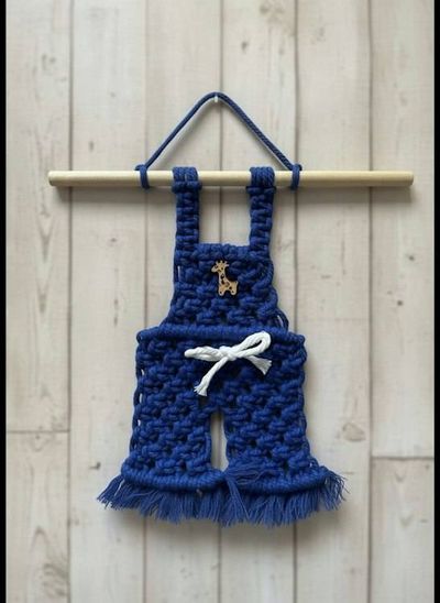 Alternate image for Handmade Macrame Jumper Wall Hanging - Boys Boho Nursery Decor.