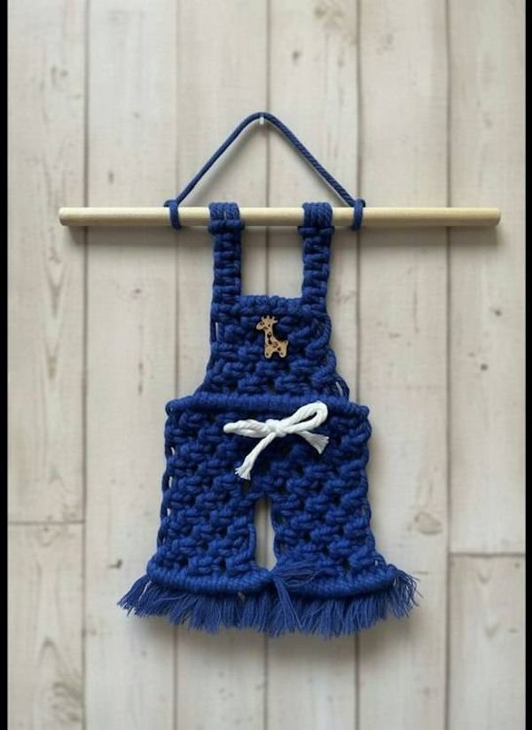 Alternate image for Handmade Macrame Jumper Wall Hanging - Boys Boho Nursery Decor.
