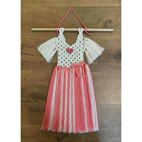 Alternate image for Baby Dress Wall Hanging, Whimsical Macrame Girls Room Nursery Decor, Ballet Tutu Decor