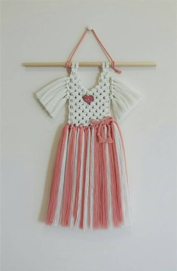 Alternate image for Baby Dress Wall Hanging, Whimsical Macrame Girls Room Nursery Decor, Ballet Tutu Decor