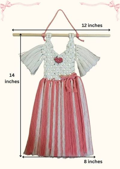 Alternate image for Baby Dress Wall Hanging, Whimsical Macrame Girls Room Nursery Decor, Ballet Tutu Decor