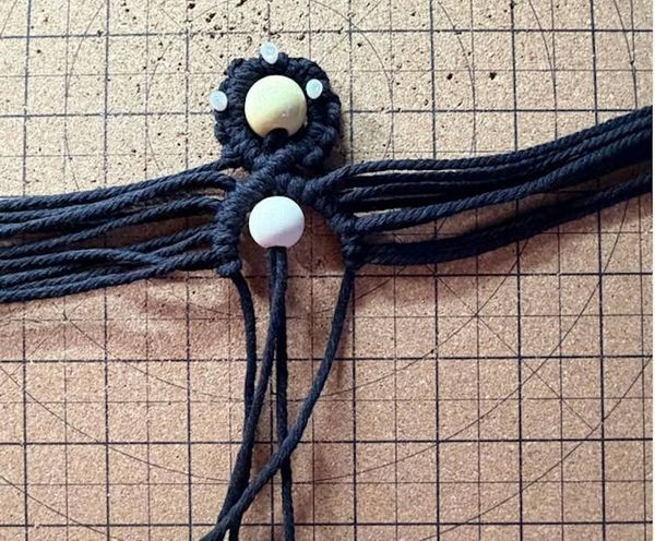 Alternate image for Handmade Macrame Halloween Indoor Wreath with Spider and Spider Web