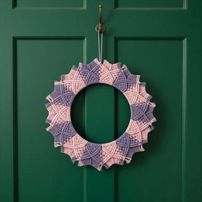 Alternate image for Spring Wreath Decor for Spring  - Macrame Fiber Art Door and Wall Hanging