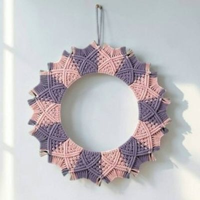 Alternate image for Spring Wreath Decor for Spring  - Macrame Fiber Art Door and Wall Hanging