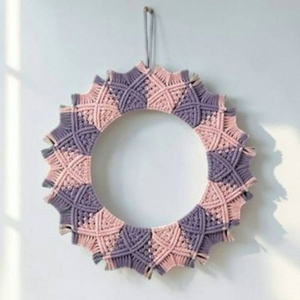Alternate image for Spring Wreath Decor for Spring  - Macrame Fiber Art Door and Wall Hanging
