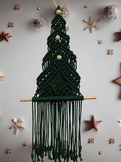 Alternate image for Macrame Christmas Tree Decor - Unique Boho Decor Handcrafted for Indoors