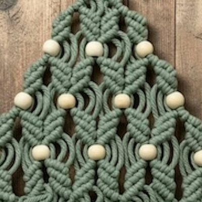 Alternate image for Handmade Macrame Christmas Tree indoor Wall Hanging, Boho Holiday Decor