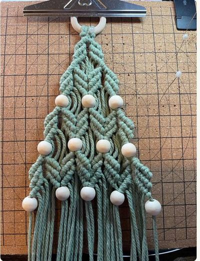Alternate image for Handmade Macrame Christmas Tree indoor Wall Hanging, Boho Holiday Decor