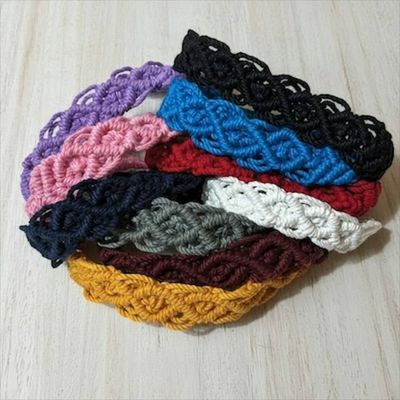 Alternate image for Headband Hair Accessories, Handmade Spa Macrame Boho Hair Accessory made with Recycled Cotton