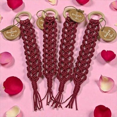 Alternate image for Valentines Day Decor, Handmade Macrame Hanging Heart, Boho Door Hanger, Bookmark