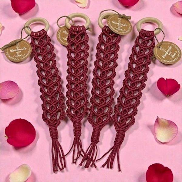 Alternate image for Valentines Day Decor, Handmade Macrame Hanging Heart, Boho Door Hanger, Bookmark