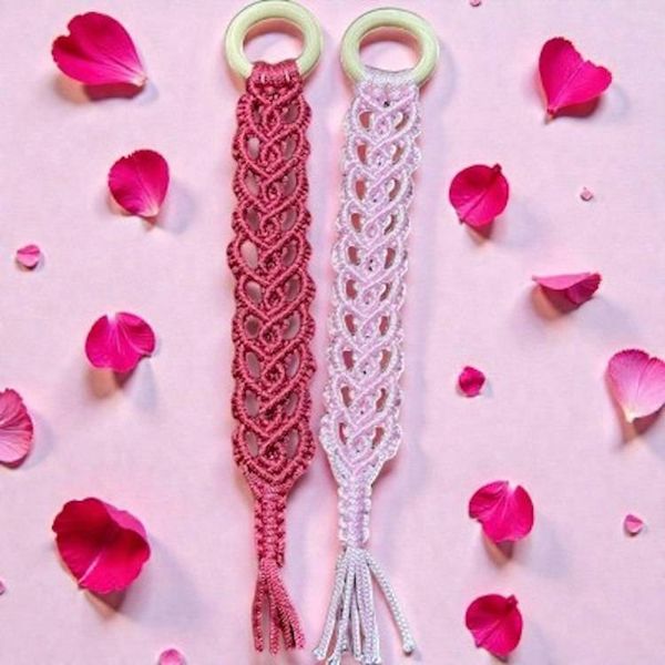 Alternate image for Valentines Day Decor, Handmade Macrame Hanging Heart, Boho Door Hanger, Bookmark