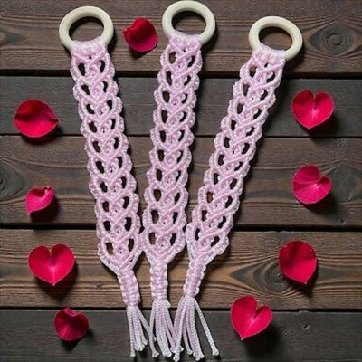 Alternate image for Valentines Day Decor, Handmade Macrame Hanging Heart, Boho Door Hanger, Bookmark
