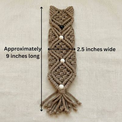 Alternate image for Handmade Macrame Fox Bookmark – Recycled Cord, Whimsical Book Lover Gift