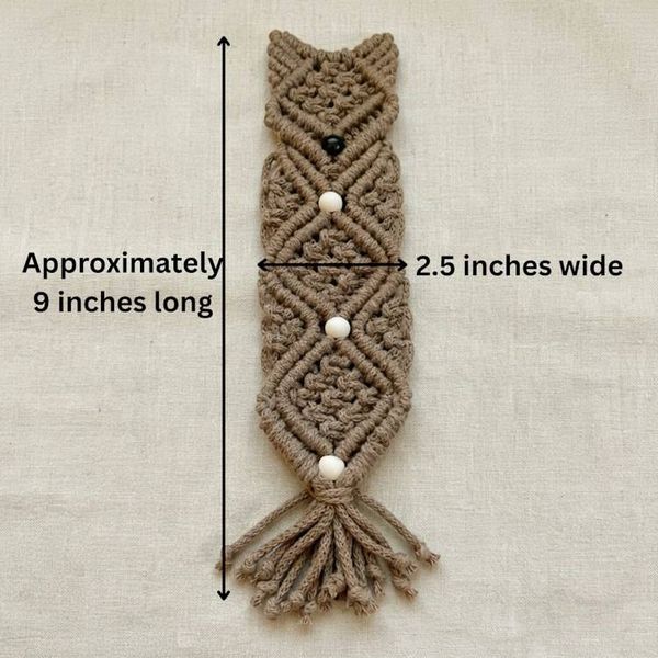 Alternate image for Handmade Macrame Fox Bookmark – Recycled Cord, Whimsical Book Lover Gift
