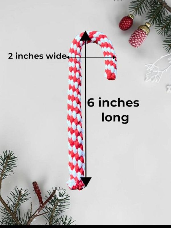 Alternate image for Macrame Handwoven Candy Cane Ornaments – Set of 2, Red and Green Christmas Boho Holiday Decor