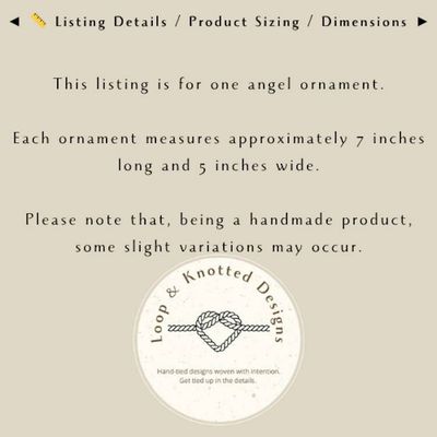 Alternate image for Macrame Christmas Angel Ornament, Handmade Christmas and Boho Holiday Decor