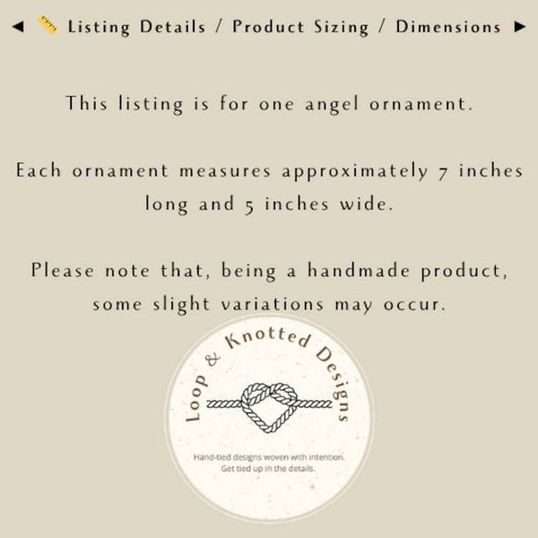 Alternate image for Macrame Christmas Angel Ornament, Handmade Christmas and Boho Holiday Decor