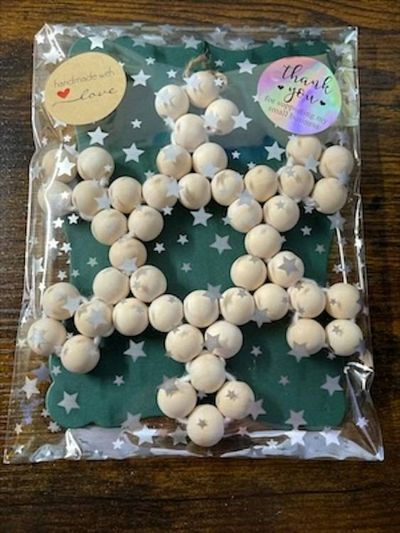 Alternate image for Wooden Bead Snowflake Ornament.