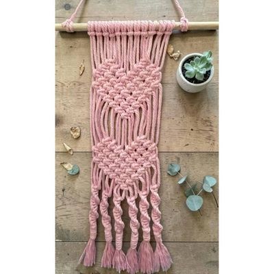 Alternate image for Macrame Double Heart Handmade Wall Hanging, Nursery Decor, New Home Housewarming Gift, Valentines Gift