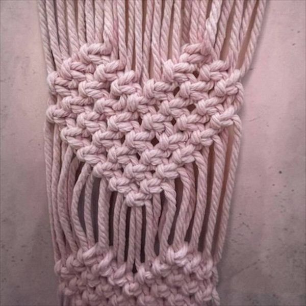 Alternate image for Macrame Double Heart Handmade Wall Hanging, Nursery Decor, New Home Housewarming Gift, Valentines Gift