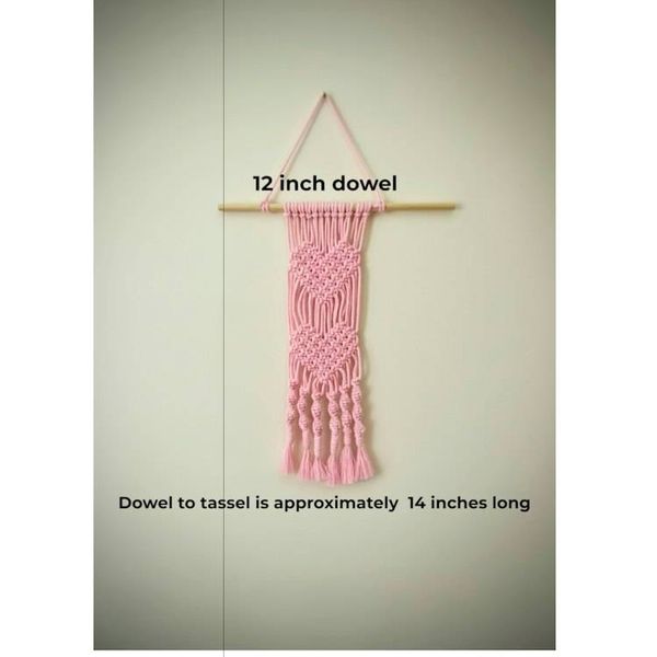 Alternate image for Macrame Double Heart Handmade Wall Hanging, Nursery Decor, New Home Housewarming Gift, Valentines Gift