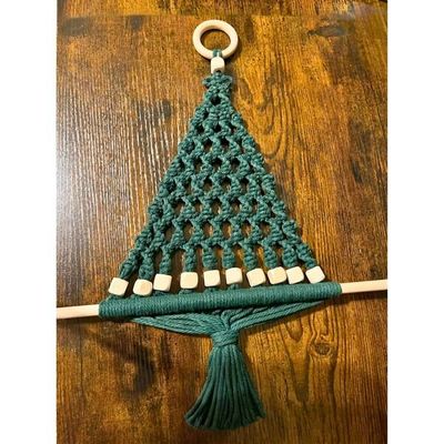 Alternate image for Macrame Christmas Tree Indoor Wall Hanging, Boho Holiday Decor