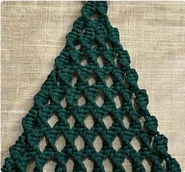 Alternate image for Macrame Christmas Tree Indoor Wall Hanging, Boho Holiday Decor