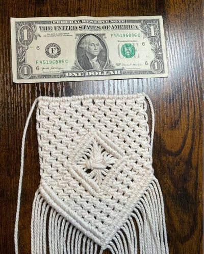 Alternate image for Bridal Wedding Bouquet Small Wrap, Handmade Macrame Boho Accessories.