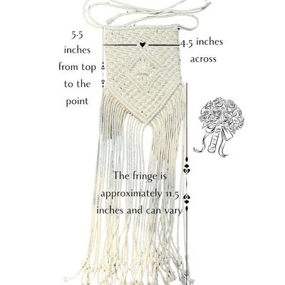 Alternate image for Bridal Wedding Bouquet Small Wrap, Handmade Macrame Boho Accessories.