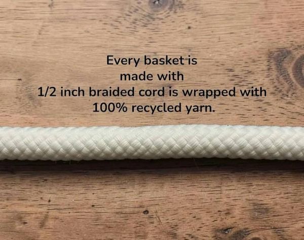 Alternate image for Coiled Rope Basket, Boho Entryway Organizer, Recycled Cotton Cord, Decorative Storage Catch All